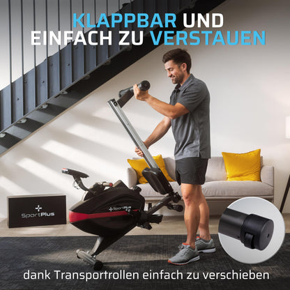 SportPlus Rudergerät klappbar – Leise Magnetbremse 150kg