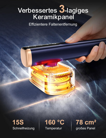 Sundu Dampfglätter mit 2 Wassertanks und LED-Display, Blau