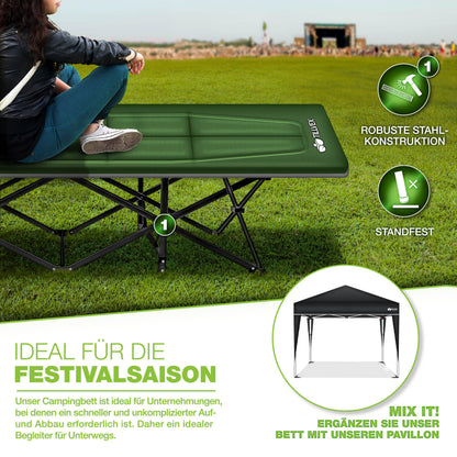 tillvex Campingbett klappbar, Feldbett bis 280 kg mit Tragetasche