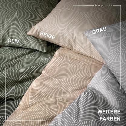 bugatti Kreise Grafisch Mako Satinbettwäsche - Grün 135x200 cm