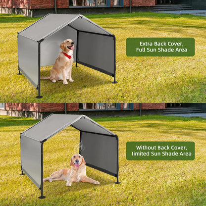 A.FATI Outdoor Hundehütte für grosse Hunde - 120x120x100 cm Grau