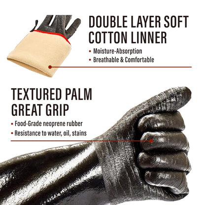 RAPICCA Grillhandschuhe hitzebeständig bis 500 °C, Neopren, XL