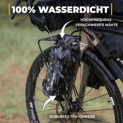 Rovativ Bikepacking Gabeltasche 4,5 L wasserdicht mit Halterung