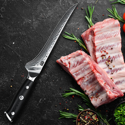 SHAN ZU Damast Filetiermesser PRO Series Fischfiliermesser – 18 cm