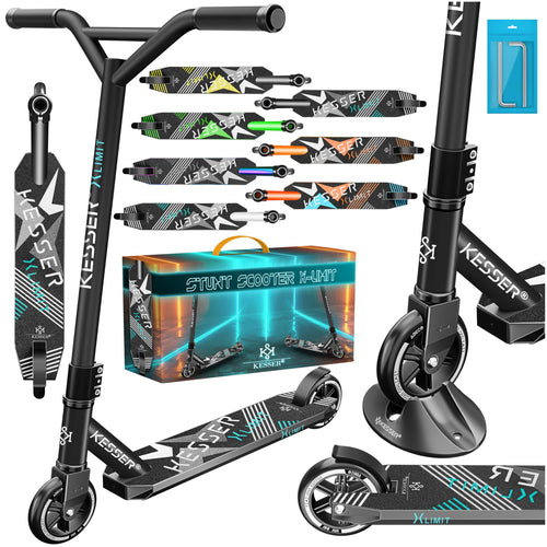 KESSER Stunt Scooter X-Limit Robuster Stuntscooter - Schwarz