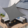 SONGMICS Sonnensegel 4 x 4 m, HDPE-Gewebe, luftdurchlässig, rauchgrau, quadratisch, konkav, D-Ringe aus Edelstahl