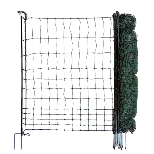 horizont strongLine Hundezaun 25m/110cm – Mobil, ohne Strom. Schwarzer Zaun mit Pfählen u. Litzen zur sicheren Hunde-Einzäunung.