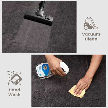 Wohnzimmer Teppich Kurzflor Waschbar Anti-Rutsch Dunkelgrau 200x280cm