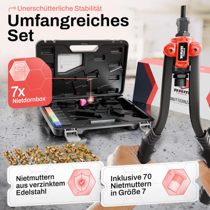 RAM TOOLS Nietmutternzangen-Set RAM-NMZ mit 70 Nietmuttern M3-M12