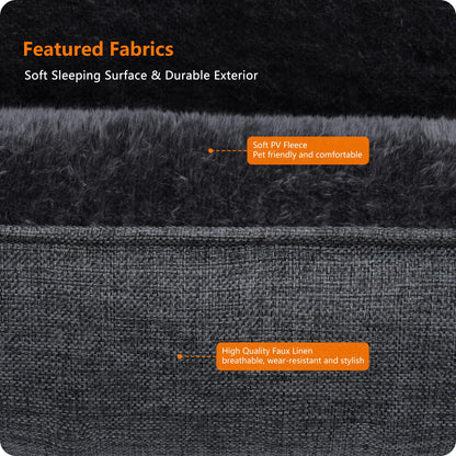 HMTOPE Hundebett & Hundesofa, waschbar, dunkelgrau 120x90cm