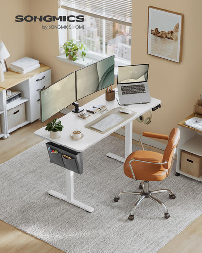 SONGMICS Elektrischer Höhenverstellbarer Schreibtisch 140x60cm weiss