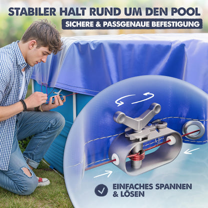 LAINFELD Poolabdeckung Rund Ø 560 cm - 200 GSM Abdeckplane