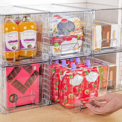 Vtopmart Aufbewahrungsschubladen 4er-Set, stapelbar und transparent