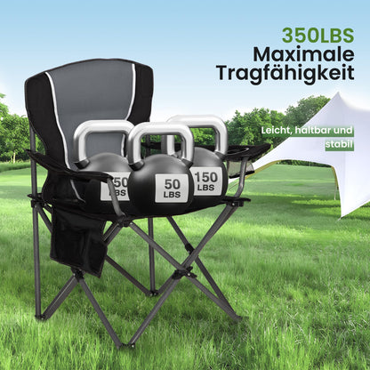 HIGH POINT SPORTS Campingstuhl XL faltbar bis 160 kg, Dunkelgrau