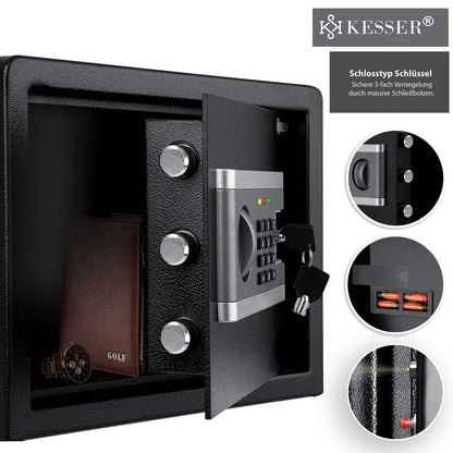 KESSER® Elektronischer Tresor Möbeltresor Zahlenschloss 35x25x25cm