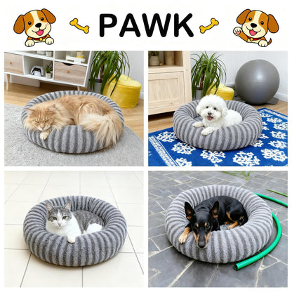 Pawk Hundebett rund flauschig waschbar mit Memory-Schaum, 76x76x20 cm