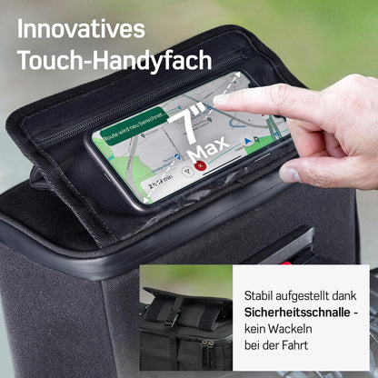 Borgen KLICKfix Lenkertasche mit Smartphonehalterung, 6 Liter