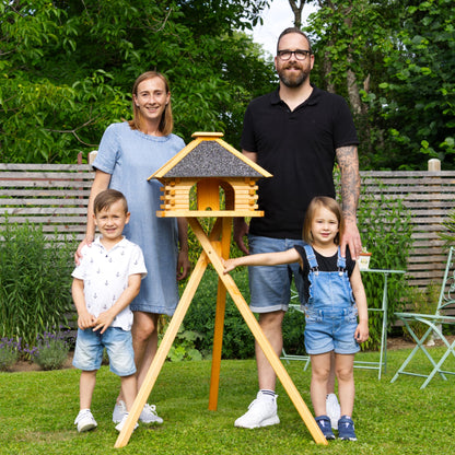 NaturTraum Vogelhaus V20 2 mit Ständer – Dach Stein Anthrazit