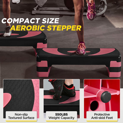 Yaheetech Aerobic Steppbrett, 3-fach höhenverstellbar, bis 250 kg
