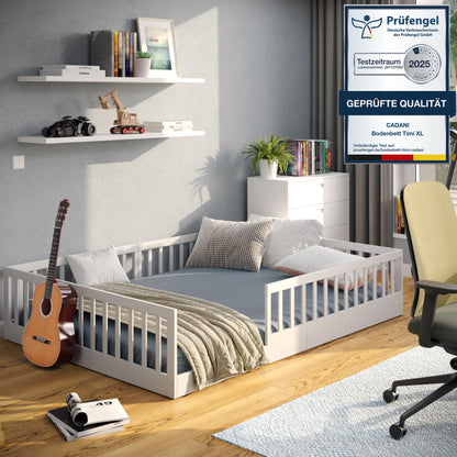 CADANI Timi 2in1 Montessori Bodenbett 140x200 cm - Weiss