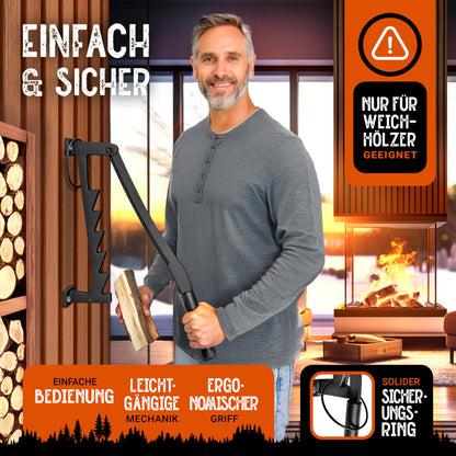BearClaw Holzspalter Manuell - Anzündholz zur Wandmontage