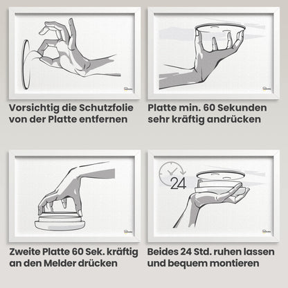 dedura Rauchmelder mit Magnethalterung, 10er Set, DIN EN 14604