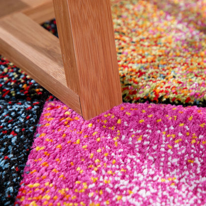 Paco Home 3D Optik Kariert Kurzflor Teppich - Bunt 200x290 cm