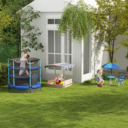 Outsunny Felix Kindersandkasten mit Dach aus Holz – Natur