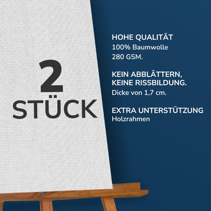 Zenacolor Leinwand Set 80x120 cm - 2 Stück zum Bemalen