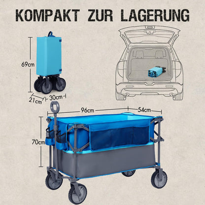 PORTAL Bollerwagen Faltbar Transportwagen – XXL 225L 120KG