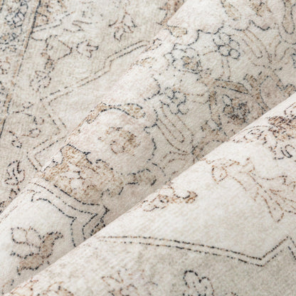 PureCozy Vintage Teppich Beige 200 x 300 cm waschbar rutschfest