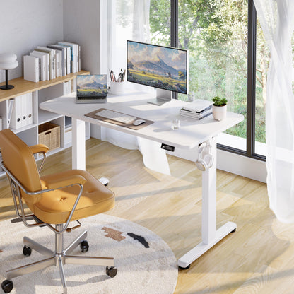 VFU Schreibtisch höhenverstellbar elektrisch 120 x 60 cm weiss