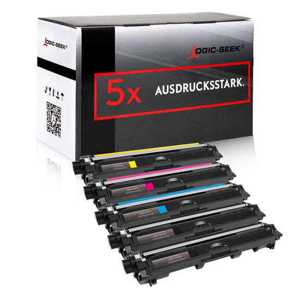 Logic-Seek Toner Set 5er-Pack kompatibel für Brother TN-242 TN-246, schwarz und farbig