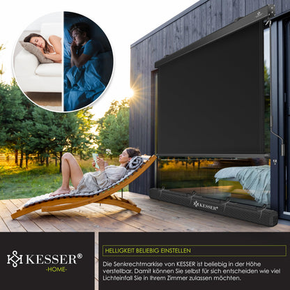 KESSER Senkrechtmarkise 200 x 250 cm Aussenrollo mit Kurbel