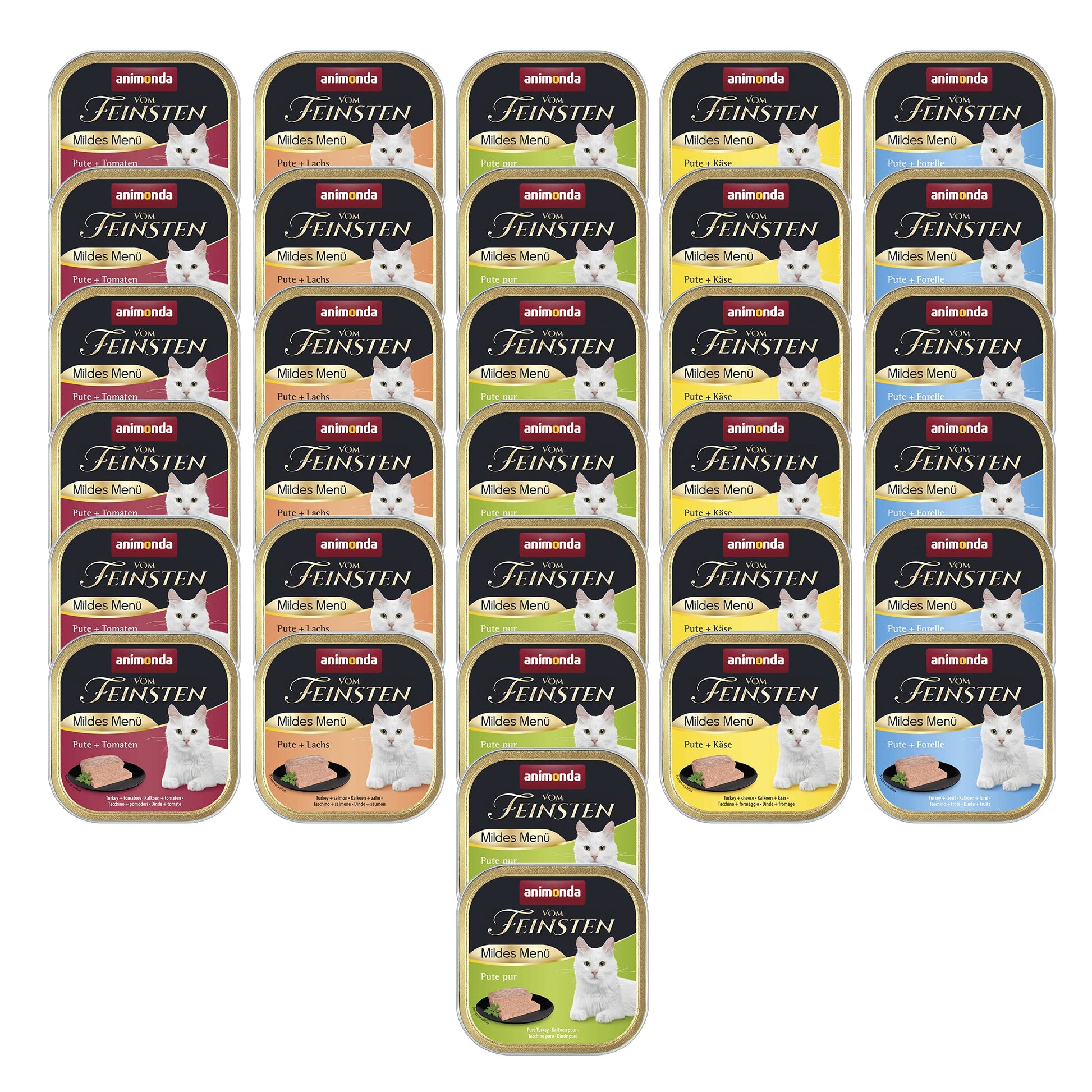 animonda vom Feinsten Mildes Menü Milde Vielfalt Katzenfutter 32x100g, Nassfutter-Vorratspack