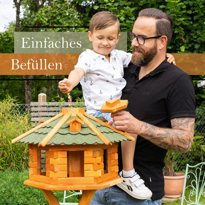 Deko-Shop-Hannusch Vogelhaus Futtersilo - XXL mit Ständer, Rot