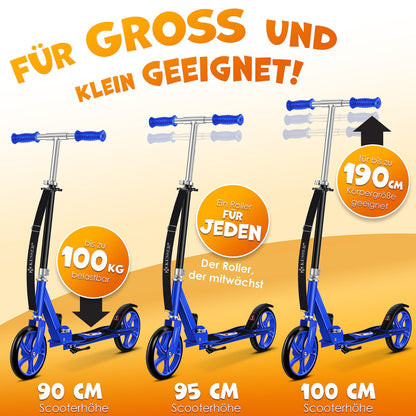 KESSER Shark City-/Tretroller Kickscooter klappbar blau