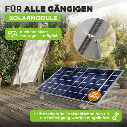 Lichtblicker Balkonkraftwerk Halterung 118 cm Alu für 2 Solarmodule