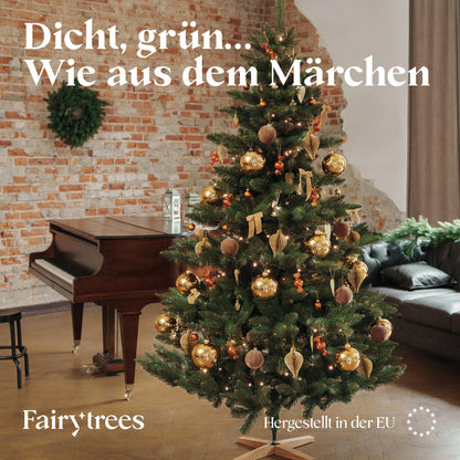 FairyTrees NORDMANNTANNE Weihnachtsbaum künstlich 220cm