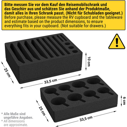 Siegvoll Tellerhalter Set mit Tassenhalter für Wohnmobil und Wohnwagen
