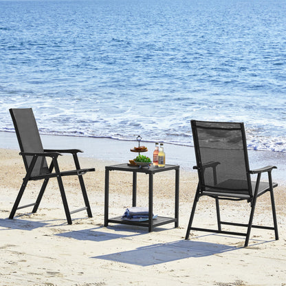 Yaheetech Gartenstühle 2er Set, klappbare Hochlehner bis 150 kg