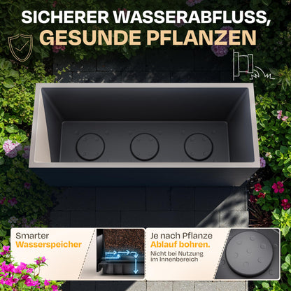 Ondis24 Vulkan Pflanzkübel 100 cm mit Wasserspeicher anthrazit
