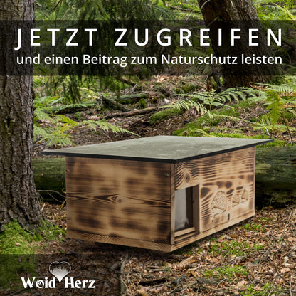 Woid Herz Igelhaus XXXL IG2 – Labyrinth & Rattenklappe gebrannt