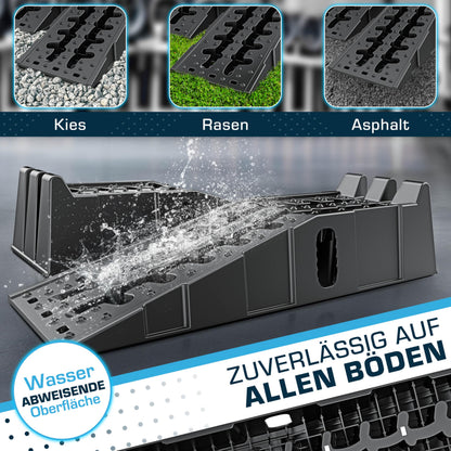 SELLOGX Auffahrrampe PKW 2er Set, bis 5 t, HDPE, rutschfest