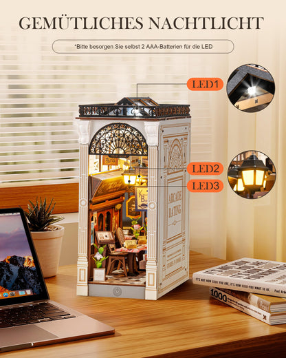 Rolife Book Nook Arcade Dating – DIY Miniaturhaus aus Holz mit LED