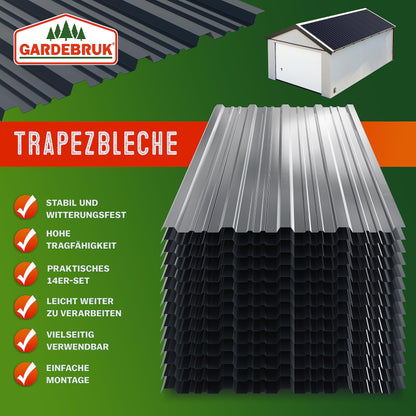 GARDEBRUK Trapezblech 7m² Dachblech Anthrazit – Verzinkt