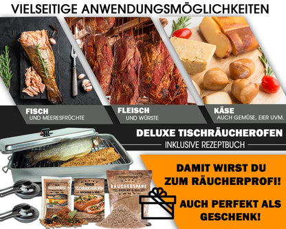 Angel-Berger Deluxe Tischräucherofen Edelstahl Smoker Set