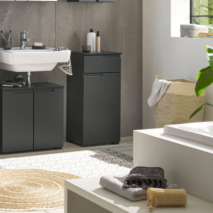 SPICE Badezimmer Kommode Badschrank Schwarz matt mit viel Stauraum