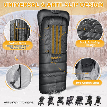 Orzbow Fussack Baby Kinderwagen Winter mitwachsend - schwarz