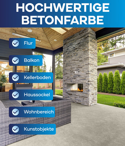 Plid Betonfarbe Bodenbeschichtung Innen Aussen Frostsicher Kieselgrau 5L